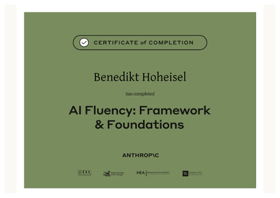 Zertifikat: AI Fluency Framework & Foundations