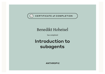 Zertifikat: Introduction to Subagents